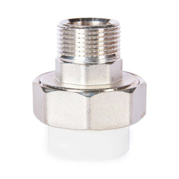Муфта комбинированная Pro Aqua d=25-3/4 PP-R разъемная (американка) УСИЛЕННАЯ НР Белая (PA21014S)-5