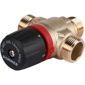 ROMMER RVM-0122-166020 Термостатический смесительный клапан для систем отопления и ГВС 3/4 НР 35-60°С KV 1,6 (боковое смешивание) (RVM-0122-166020)-5