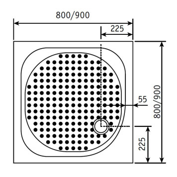 Душевой поддон квадратный RGW LUX/TN 900x900-9