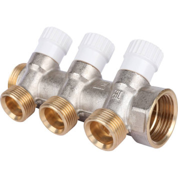 Коллектор Luxor 3-х ходовой с перекрывающими кранами CP 453 G1xG3/4 EK.-6