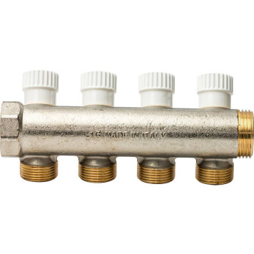 Коллектор Luxor CP 454 с 4-мя ходами и перекрывающими кранами G1xG3/4 EK-1