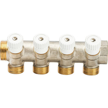 Коллектор Luxor CP 454 с 4-мя ходами и перекрывающими кранами G1xG3/4 EK-2