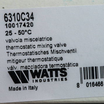 Термостатический смеситель Watts AQUAMIX 3/4 BH (25-50°C)-5