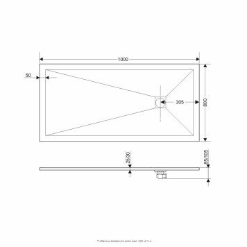 Душевой поддон прямоугольный RGW ST-W Белый 800x1000-13