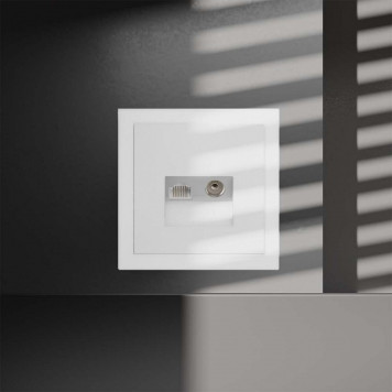 ТВ-розетка и розетка Ethernet RJ-45 без рамки Voltum S70 VLS060702-3