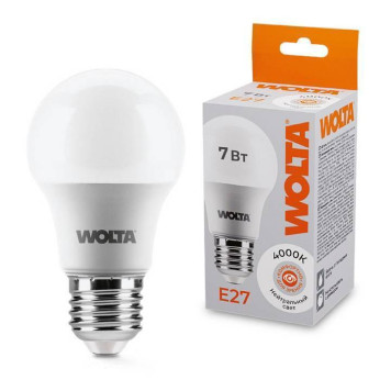Лампа светодиодная Wolta E27 7Вт 4000K 25S55BL7E27-1