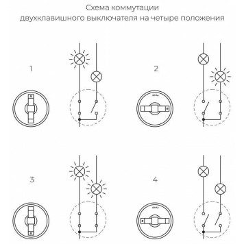 Выключатель на 4 положения двухклавишный без рамки Werkel Ретро бронзовый W5720012-9