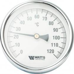 Термометр биметаллический Watts F+R801(T) 100/50 с погружной гильзой, D100 мм