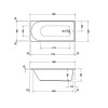 Duravit D-Neo Ванна 180х80хh60см, встраиваемая, с одним наклоном для спины, акрил, цвет: белый. 790127000000000, 700475000000000