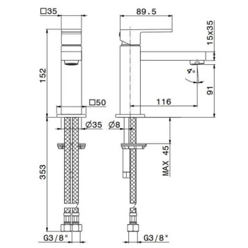 Kerama Marazzi Futura Cмеситель для раковины, на 1 отв., цвет: черный матовый-1