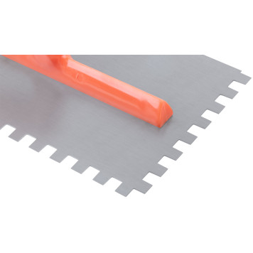 Гладилка стальная с пластиковой ручкой, 280х130 мм зубчатая, зуб 8х8 мм-6