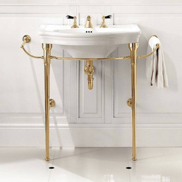 DevonDevon New Etoile Консоль 98х52.5см, напольная, с раковиной на 3 отв, цвет: золото/белая. IBLG3FNET, DENEWETOILEOT-1