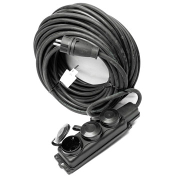 Удлинитель REDVERG силовой морозостойкий КГ 3х2,5, колодка 3 розетки, IP44, 20м (с/з)
