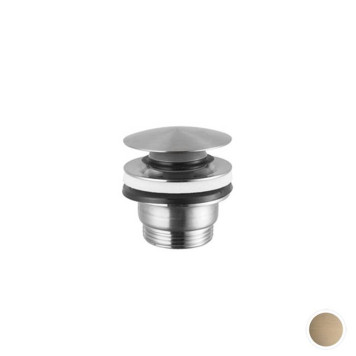 Newform X-STEEL 316 Донный клапан нажимной ldquo;StopGordquo;, для раковин с/без перелива, монтажный размер: 15-67 мм цвет: PVD Brushed pale gold. 24686.59.098