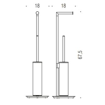 Colombo Mini Стойка напольная с держателем т/б, туалетный ерш, цвет: чёрный матовый-1