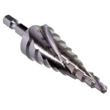 Сверло ступенчатое Makita HSS с спиральным желобком, 4-20, 1/4-1