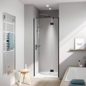 Kermi LIGA Дверь в нишу LI SFR 90x200см., Schwarz Soft+прозрачное стекло с Kermiclean, цвет: черный. LI SFR 09020 3PK