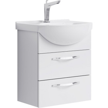 AQ Agr.01.05/2 Аллегро Тумба под умывальник подвесная, 2 ящика, белая, 446х506х290 мм Agr.01.05/2