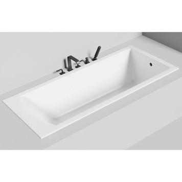 Salini Cascata Встраиваемая ванна 170x70x55.2см., ножки, сифон, мат-л: S-Stone, цвет: белый матовый-1