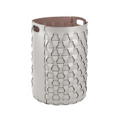 ADJ Круглая корзина для белья Dubai, D40xH57 см., цвет: устричный/пепельная роза. 2057.02.TS30