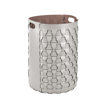 ADJ Круглая корзина для белья Dubai, D40xH57 см., цвет: устричный/пепельная роза. 2057.02.TS30