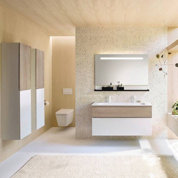 Burgbad Fiumo Зеркало со светодиодной подсветкой, выключателем, подогревом и USB розеткой 120х70х30 мм-1