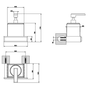 Gessi Eleganza Дозатор для жидкого мыла подвесной, цвет: хром/белый-1
