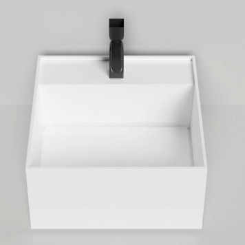 Salini Armonia Square TOP 02 Раковина накладная 45х45х25cм., с 1 отв, мат-л: S-Stone, цвет: белый матовый. 130522TM-1