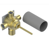 THG Wall mounted 4-way diverter with ceramic cartridge for concealed installation- 1 inlet 3/4 and 3 outlets 1/2 with stop position, without trim. G00-A00-49M3SPSA