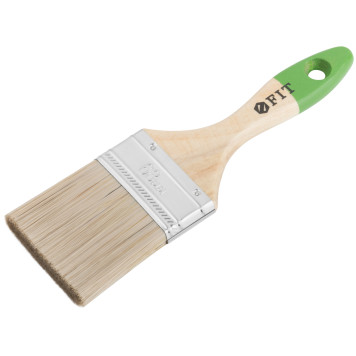 Кисть флейцевая Микс, смешанная натуральная и искусственная щетина, деревянная ручка 2,5 (63 мм)-1