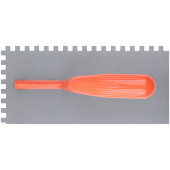 Гладилка стальная с пластиковой ручкой, 280х130 мм зубчатая, зуб  8х8 мм