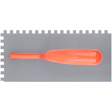 Гладилка стальная с пластиковой ручкой, 280х130 мм зубчатая, зуб 8х8 мм