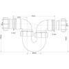 Сифон McAlpine трубный Р-образный 40 мм х 40 мм вход/выход горизонтальный 40мм компрессионный