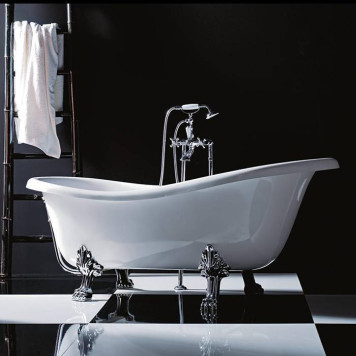 Gruppo Treesse Epoca Ванна отдельностоящая из композита (170х80хh72/60 см) в комплекте: ножки (4 шт.), слив-перелив, цвет: белый/хром. V5071 cr