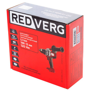 Шуруповерт аккумуляторный ударный бесщеточный REDVERG RD-IS18BLCM/U (без акк, без з/у)-13