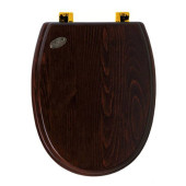 SIMAS Arcade Сиденье для унитаза, микролифт, цвет: дерево/золото. AR009noce/oro SIMAS Arcade Сиденье для унитаза, микролифт, цвет: дерево/золото. AR009noce/oro