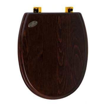 SIMAS Arcade Сиденье для унитаза, микролифт, цвет: дерево/золото. AR009noce/oro