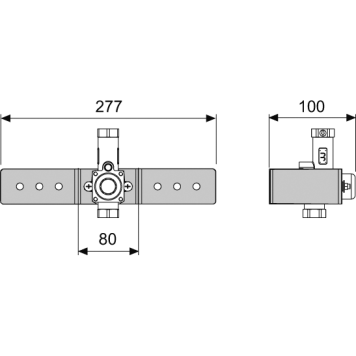 TECE Клапан смыва писсура с монтажной пластиной. 9370021-1
