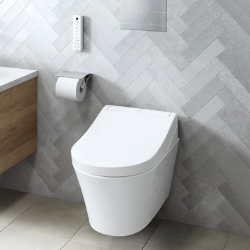 TOTO GP Унитаз подвесной 54x38x33.5cм, TORNADO, смыв 4,5л, CeFiONtect, c cиденье-вошлет, цвет: белый. CW553Y, TCF34120GEU-4