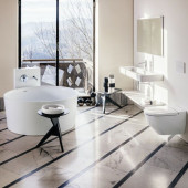 Laufen VAL Ванна 130x130x50.5см, отдельностоящая, круглая, с слив-переливом, материал: композит, цвет: белый. 2.3128.2.000.000.1