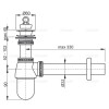 Сифон Alcaplast бутылочный 11/4 x 32 для раковины (латунь) с выпуском и пробкой хром