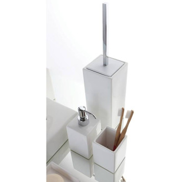 Bertocci Le Ceramiche Дозатор для жидкого мыла, настольный 7,5хh18х7,5см., цвет: белая керамика/хром. 123 4607 0000-3