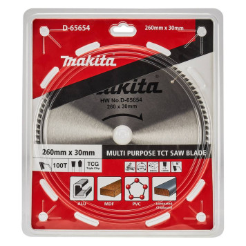 Диск пильный универсальный Makita 260x30x2.6/1.8x100T-5
