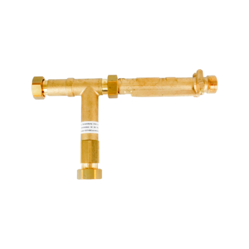 Отдельный компонент насосно-смесительного узла - соединительный тройник с обратным колпачком и гильзой для накладного датчика