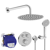 Ideal Standard Navigo Душевой комплект: встраиваемый термостатический смеситель, верхний душ Oslash;25см., держатель и подключение для душевой лейки 1/2, цвет: хром. A7771AA