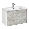 Roca Ronda Тумба подвесная 80x41x48см, с 2 ящиками, цвет: бетон/белый матовый. Z.RU93.0.300.4