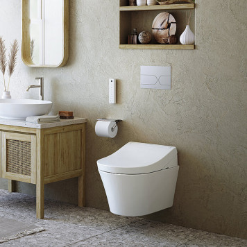 TOTO GP Унитаз подвесной 54x38x33.5cм, TORNADO, смыв 4,5л, CeFiONtect, c cиденье-вошлет, цвет: белый. CW553Y, TCF34120GEU-3