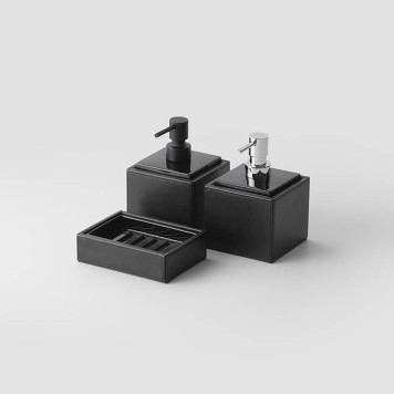 Decor Walther Brownie STS Мыльница настольная, искусственная кожа, цвет: черный матовый/черный. 0937960-1
