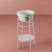 Artceram Fuori Scala Металическая структура Oslash;38хh83см с раковиной, без отв., Fuori Scala Oslash;40, напольный, цвет: белый матовый/белый глянцевый. ACA054 05,  TFL032 01 00