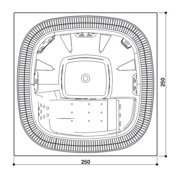 Jacuzzi Enjoy Pro Минибассейн 250x250x98 см, на 6 человек, 38 форсунок, 15 аэро, цвет акрила Platinum. 423630012, 94428710, 903001872, 944503065-1